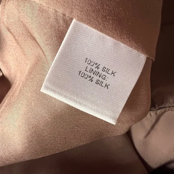 NWT Michelle Mason Silk Draped Ruffle Wrap Effect Mini Skirt Blush Tan Sz 4 - Picture 11 of 14